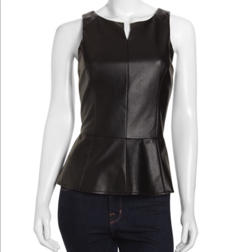 Tart Leather Peplum Top